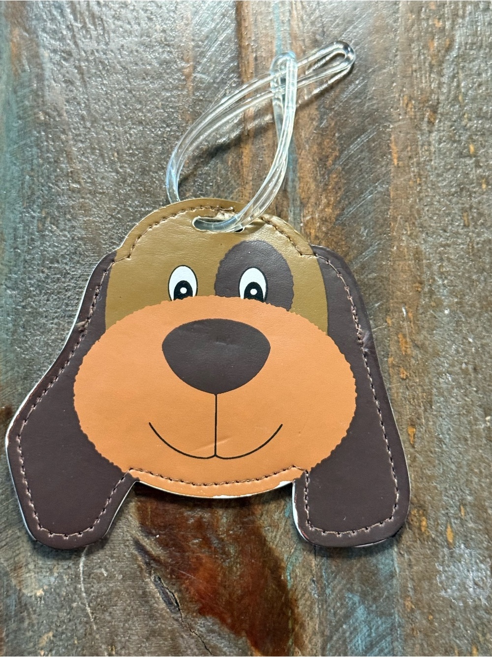 PetSmart Luv-A-Pet Novelty Brown Face Luggage Tag GUC